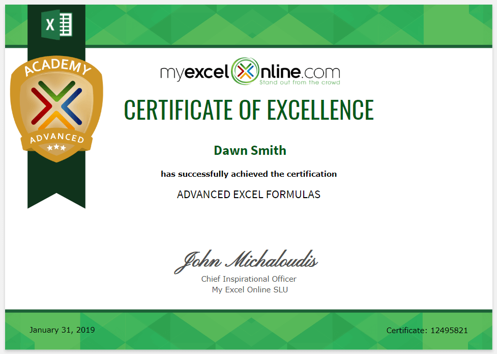 Microsoft Excel Online Courses & Excel Training | MyExcelOnline.com