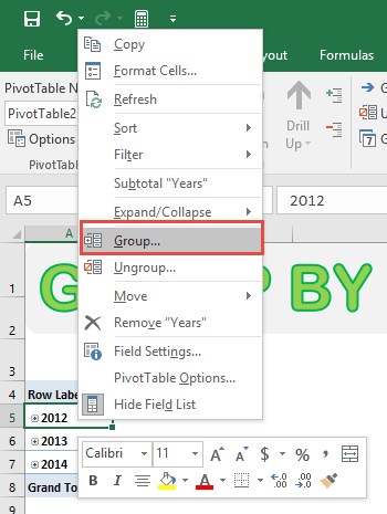 table months pivot quarters to Pivot By Excel Group Custom  Free Dates Tables With