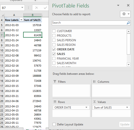 how dates to pivot a sort table order in in When Errors Excel Dates By Tables Pivot Grouping With