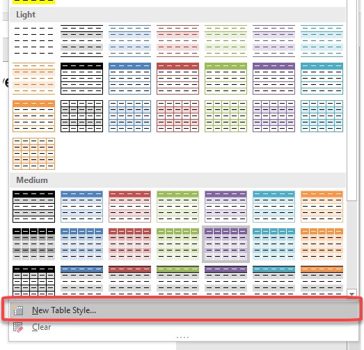 Excel Table: Styles