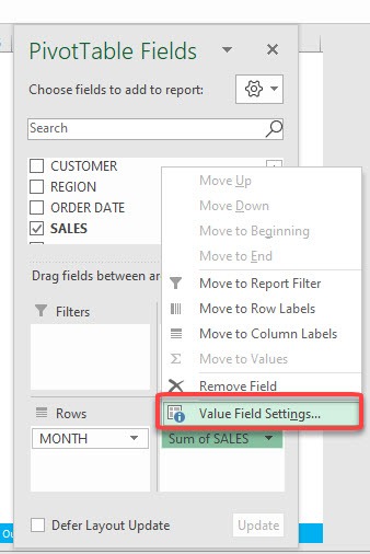 Show Pivot Table Values As a Running Total In