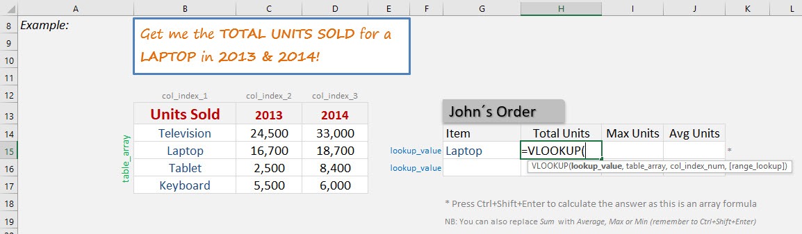 Excel VLOOKUP Multiple Columns