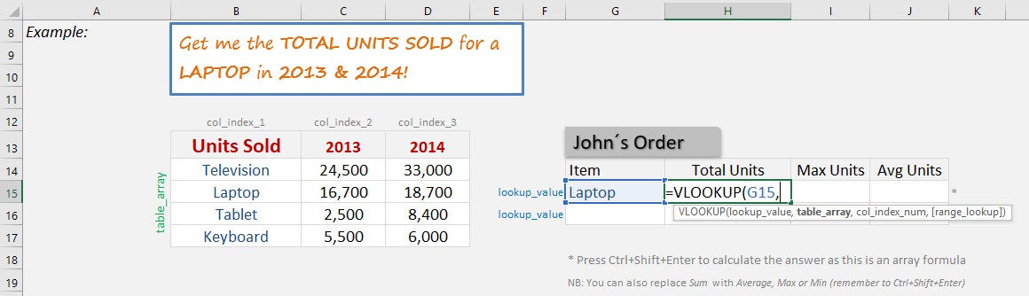 Excel VLOOKUP Multiple Columns