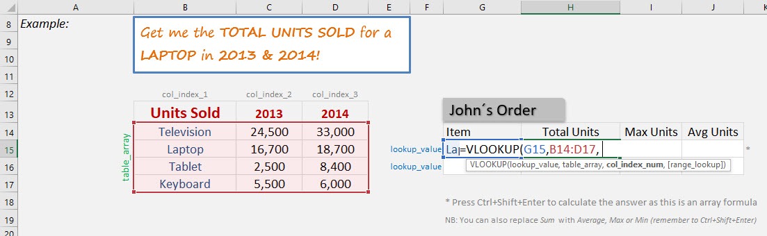 Excel VLOOKUP Multiple Columns