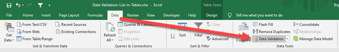 Drop Down Menu In Your Excel Table