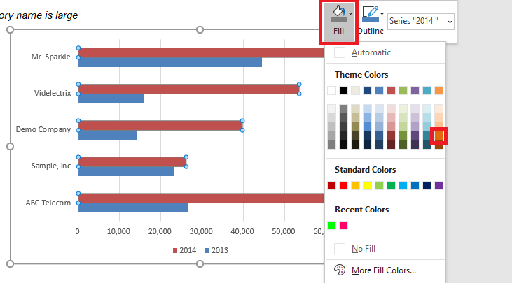 Clustered Bar Chart - Year on Year Comparison Chart Excel