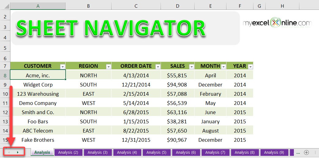 Excel Sheet Navigator