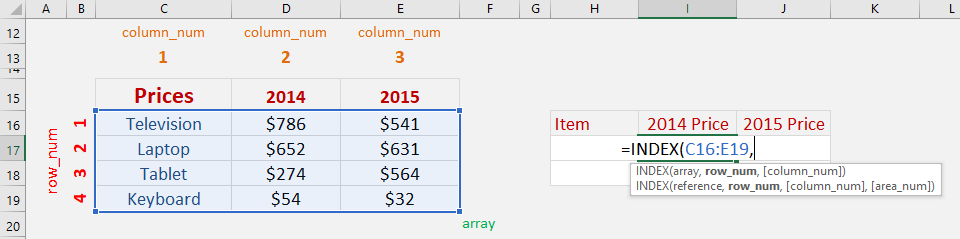 INDEX Function Introduction