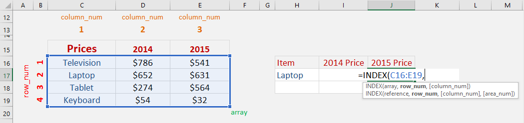 INDEX Function Introduction