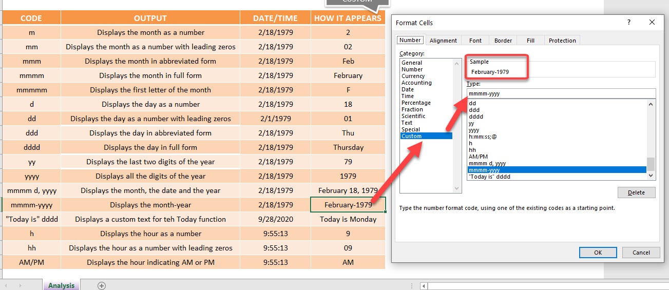 Custom Date Formats in Excel