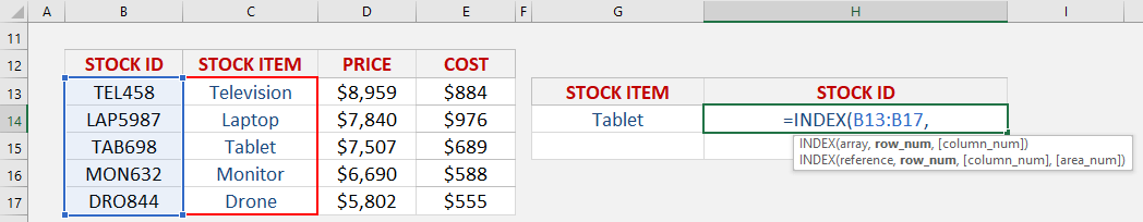 How To Use INDEX-MATCH Formula