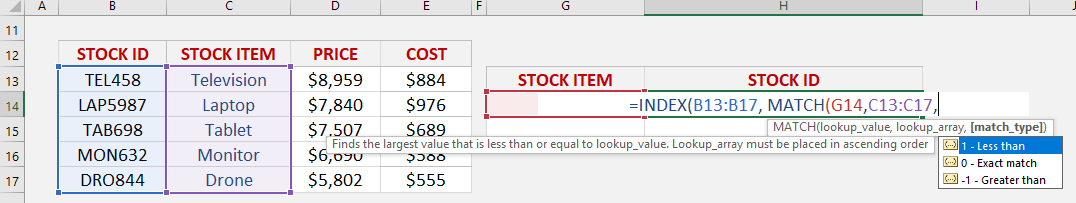 How To Use INDEX-MATCH Formula