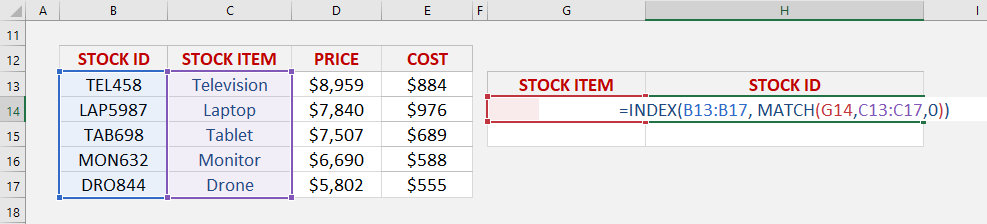 How To Use INDEX-MATCH Formula