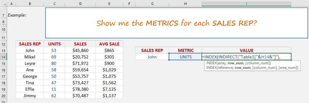 Index Match 2 Criteria with Data Validation