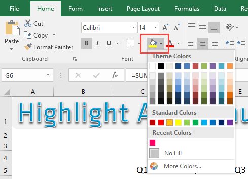 Highlight All Excel Formula Cells