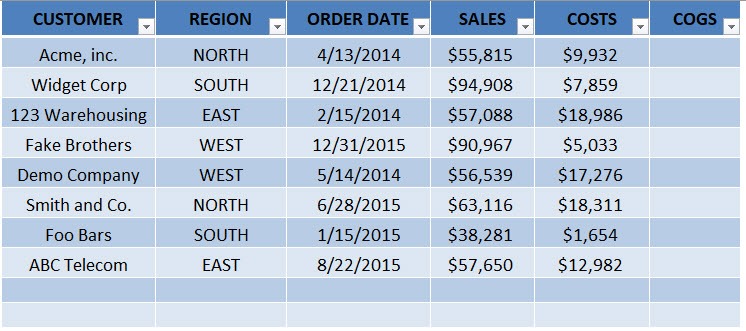 Autofill Formulas in an Excel Table