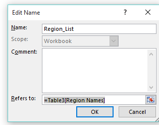 Dynamic Data List using Excel Tables