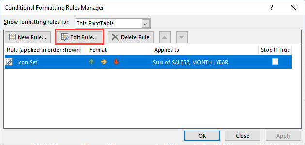 Icon Sets In A Pivot Table