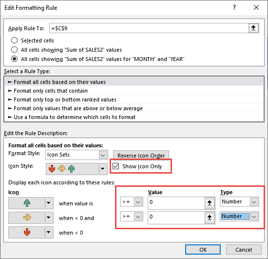 Icon Sets In A Pivot Table