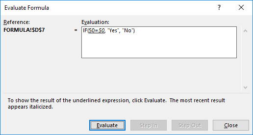 Evaluate Formulas Step By Step in Excel