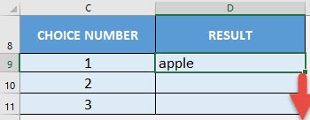 CHOOSE Formula in Excel