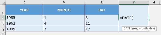 DATE Formula in Excel