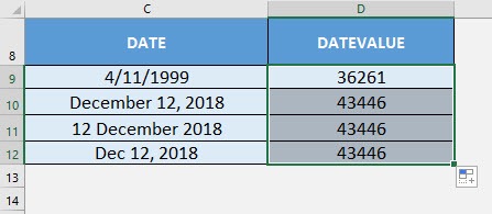 DATEVALUE Formula in Excel