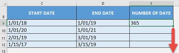 DAYS Formula in Excel