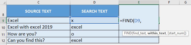 FIND Formula in Excel