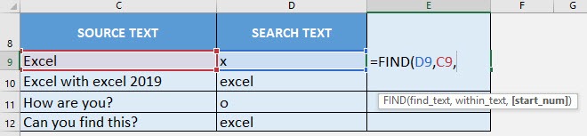 FIND Formula in Excel