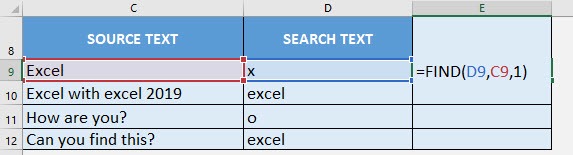 FIND Formula in Excel