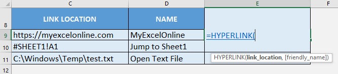 HYPERLINK Formula in Excel