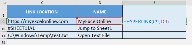 HYPERLINK Formula in Excel