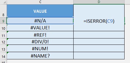 How to use the ISERROR function in Excel