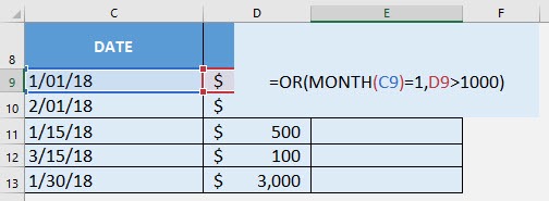 OR Formula in Excel