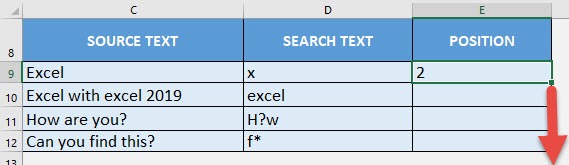 SEARCH Formula in Excel