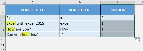 SEARCH Formula in Excel