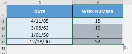 WEEKNUM Formula in Excel