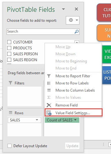 Show Field and Value Settings in Excel Pivot Tables