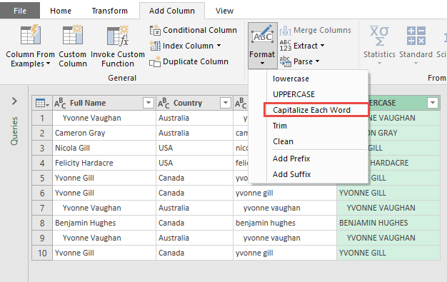 Format Text Using Power Query or Get & Transform