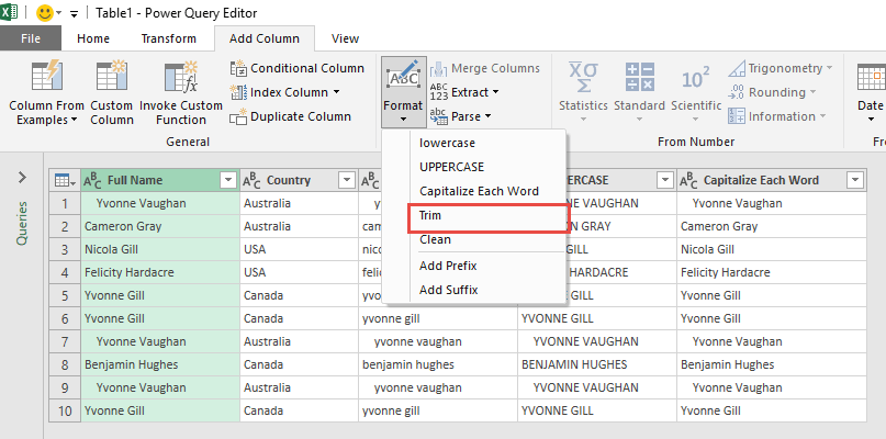 Format Text Using Power Query or Get & Transform