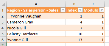 Process Flat Data Using Modulo in Power Query