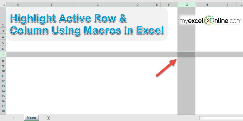 Highlight Active Row & Column by Double Click Using Macros In Excel