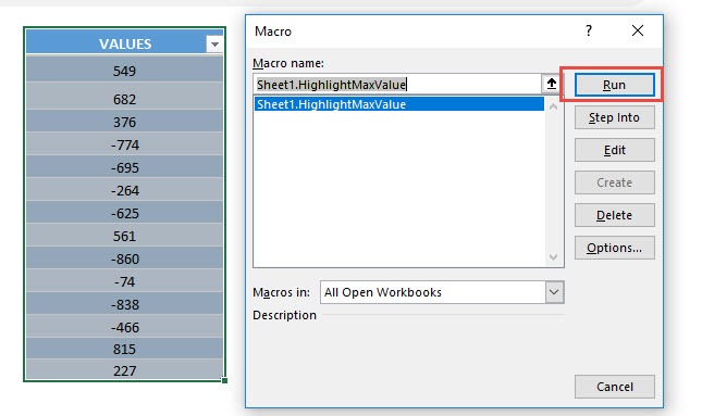 Highlight Unique Values in Selection Using Macros In Excel