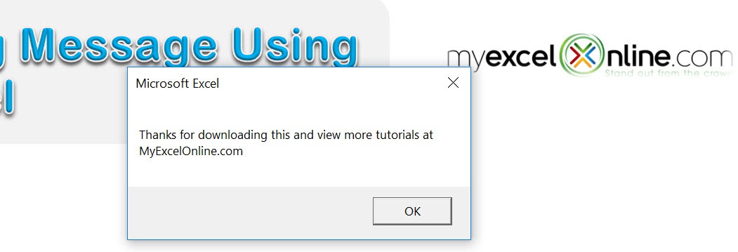 Show a Closing Message Using Macros In Excel