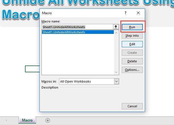 Unhide All Worksheets Using Macros In Excel