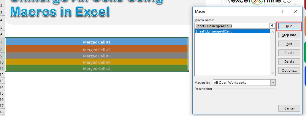 Unmerge All Cells Using Macros In Excel