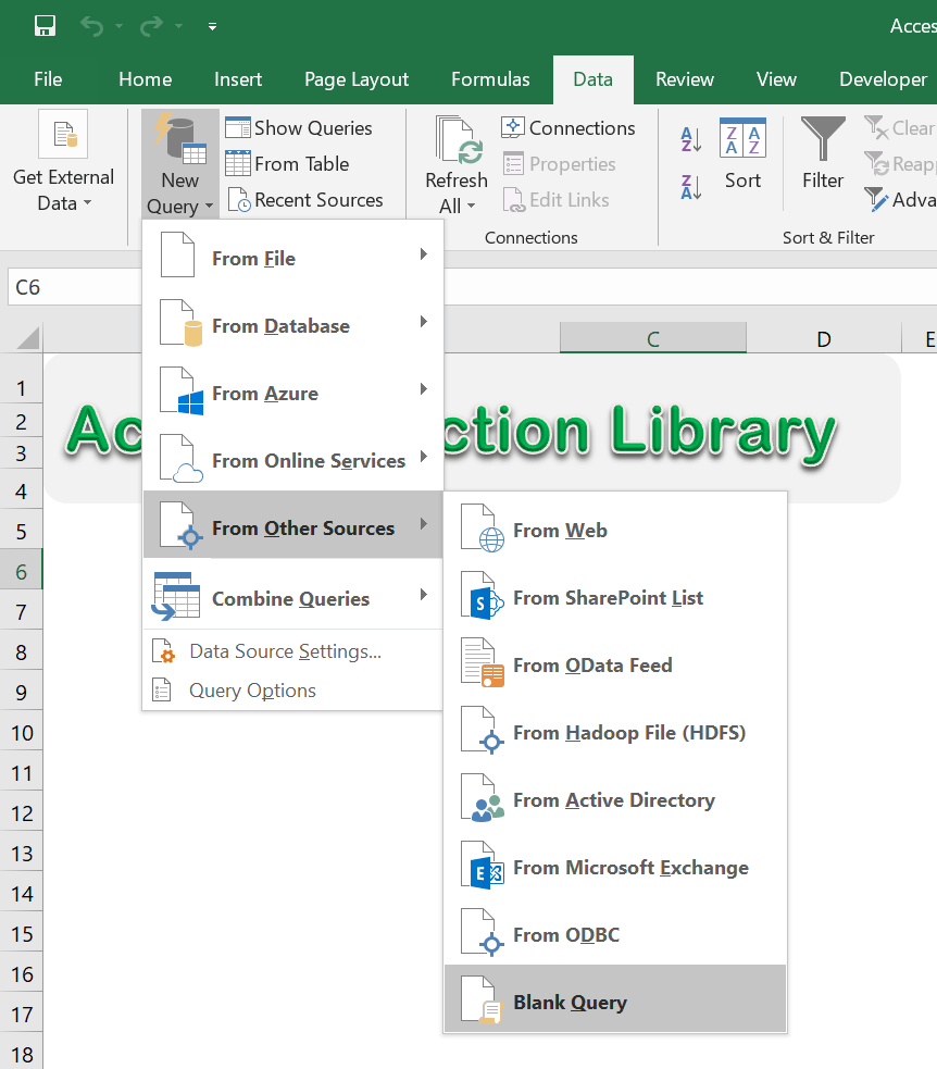 Access Function Library Using Power Query or Get & Transform