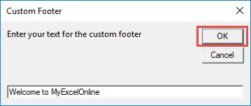 Add Custom Footer Using Macros In Excel