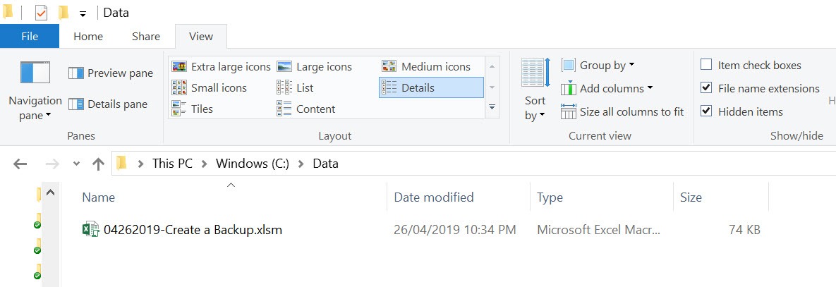 Create a Backup Using Macros In Excel